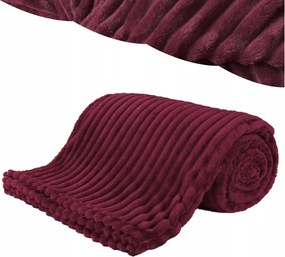 Takaró 160x200 Mikroszálas Dombornyomott Vastag Meleg Ágytakaró Piros