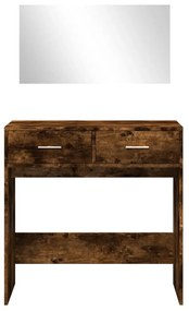 füstös tölgy színű fésülködőasztal tükörrel 80x39x80 cm