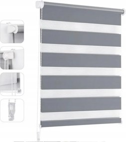 Roló Szürke Nappali Éjszakai Redőny 60 x 150 cm Prémium