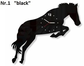 Ló nappali falióra Fekete