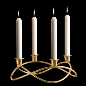 Karácsonyi gyertyatartó / Adventi koszorú, arany - Georg Jensen