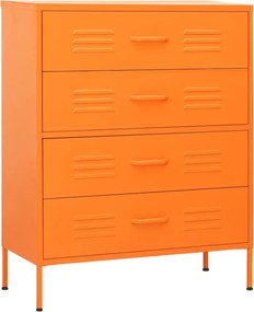 vidaXL narancssárga acél fiókos szekrény 80 x 35 x 101,5 cm