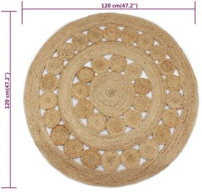 kör alakú, fonott juta szőnyeg 120 cm