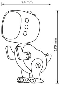 LED Dimmelhető éjjeli gyereklámpa ébresztőórával ROBOT LED/1W/5V 1200 mAh