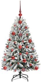 Mű karácsonyfa 150 LED-del Zöld és Fehér 120 cm PVC és fém