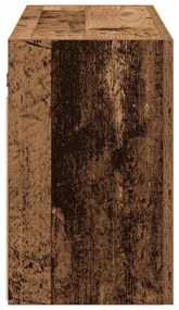 antik fa színű szerelt fa fali fürdőszobaszekrény 100x25x40 cm