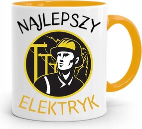 Sárga Bögre Villanyszerelőnek A Legjobb Villanyszerelő fényképes nyomtatással