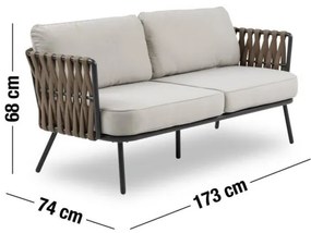 34692T 2 személyes kerti kanapé homok