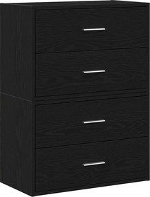 vidaXL 2 db fekete tölgy szerelt fa szekrény 2 fiókkal 60 x 31 x 40 cm