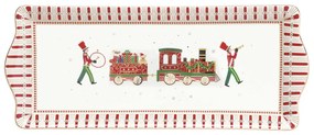 Karácsonyi porcelán kisvonatos asztali kínáló tálca Polar Express