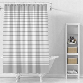 Zuhanyfüggöny 180x180cm, vinil, szürke, csíkos (ZV033)