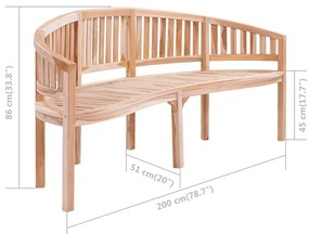 tömör tíkfa banán alakú pad 200 cm