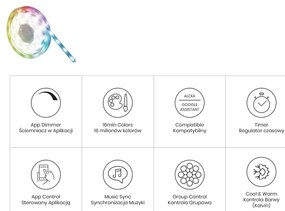 LED RGBW fürdőszobai dimmelhető szalag LED/12,5W/12V IP65 5m Wi-Fi Tuya