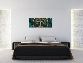 Kép – Márványban lévő arany életfa (120x50 cm)