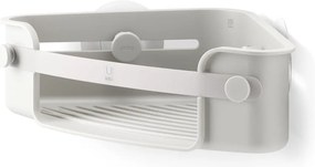 Szürke öntapadós újrahasznosított műanyag fürdőszobai sarokpolc Flex Adhesive – Umbra