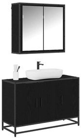 Fürdőszoba bútor szett 2 pcs Musta tammi 90 x 33 x 60 cm