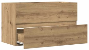 kézműves tölgy szerelt fa függő fürdőszobaszekrény 80x38,5x45cm