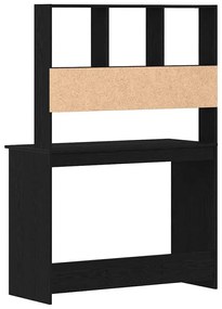 fekete tölgy szerelt fa íróasztal polcokkal 102 x 45 x 148 cm