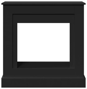 fekete szerelt fa kandallóburkolat 90 x 30 x 90 cm