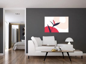 Kép - Rózsaszín virágos absztrakció N⁰1 (90x60 cm)