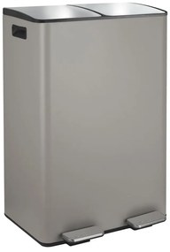 Szürkésbarna acél szelektív pedálos szemetes 2x30 l Aliya – Spirella