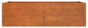 rozsda színű corten acél kerti magaságyás 160 x 80 x 45 cm
