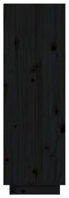 fekete tömör fenyőfa cipősszekrény 60 x 34 x 105 cm