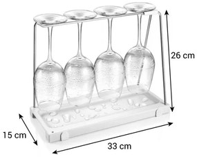 Tescoma Borospohár tartó FlexiSPACE, 33 x 14,8 cm,csepegtető tálcával