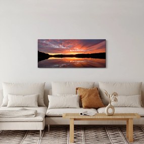 Kép - Naplemente a tó felett (120x50 cm)