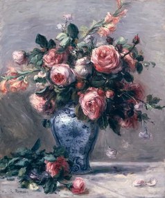 Pierre Auguste Renoir - Festmény reprodukció Vase of Roses, (35 x 40 cm)