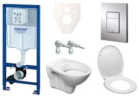 Fali WC szett GROHE előtétfalas szereléshez + Ceramia S-Line Pro WC 38528SET-KD