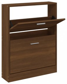 barna tölgyszínű szerelt fa cipősszekrény 59x17x81 cm