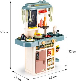 Gyerek játékkonyha hang- és fényhatásokkal, 46 részes készlet