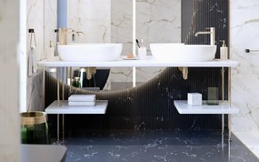 Erga Madison, álló WC kefe, fehér-arany mintás, ERG-08145