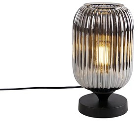 Art Deco asztali lámpa fekete füstüveggel - Banci