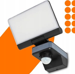 LED reflektor mozgás- és alkonyatérzékelővel LED/44W/230V 4200K IP54 fekete