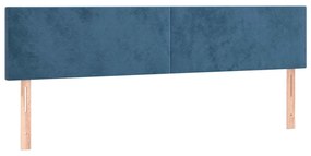 sötétkék bársony LED-es fejtámla 180x5x78/88 cm