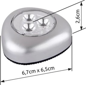 Globo 31909 Éjszakai fény 3x0,21W LED touchdimmer, elemmel 3xAAA 1,5V, MxSzxH:65x26x67, tartozék: 3xLED 0,21W 5V, 20lm, 6400K.