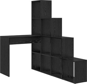 vidaXL Sarokíróasztal Fekete tölgy 101,5 x 149,5 x 149,5 cm Faanyag