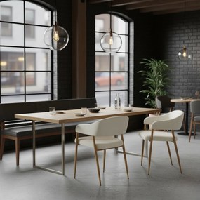 Dizájner étkezőszék, krémszínű/bükk, NIZAR TYP 1