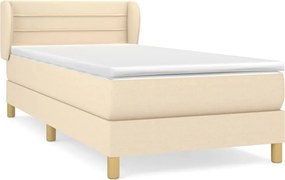 vidaXL krémszínű szövet rugós ágy matraccal 90 x 200 cm