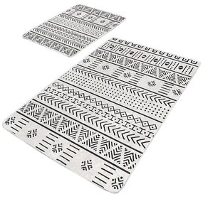 Fekete-fehér fürdőszobai kilépő szett 2 db-os 60x100 cm – Mila Home