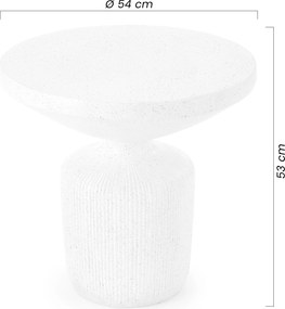Sintro kerek dohányzóasztal 54 cm - fehér terrazzo