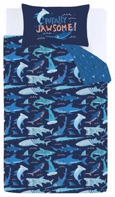 Kék egyszemélyes gyerek ágyneműhuzat 135x200 cm Jawsome Shark – Catherine Lansfield