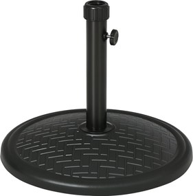 Outsunny Kör alakú Bádogernyő Talapzat 14 kg Parasolhoz Ø32-38 mm Átmérőjű Kerti Teraszon Ø46x34 cm Fekete | Aosom