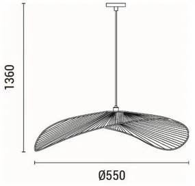 Csillár zsinóron CALYPSO 1xE27/15W/230V bambusz
