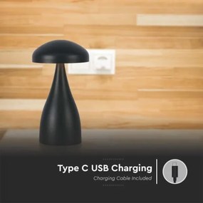 LED Dimmelhető tölthető asztali lámpa LED/1W/5V 3000-6000K 1800 mAh fekete