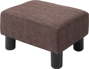 HOMCOM Puffasztott Ottoman Len Hatású Kárpitozással Modern Lábpihentető Pouf Hálószobába, Nappaliba, Barna | Aosom