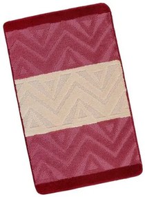Bellatex Fürdőszoba szőnyeg Bany Chevron bordó, 60x 100 cm