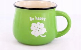 Kerámia Bögre Be happy Négylevelű Lóhere zöld Szerencsére